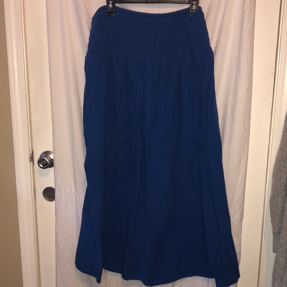 ON 100% Cotton and Linen Blend 4 piece Set Off Shoulder Shirt, Skirt, Doubled